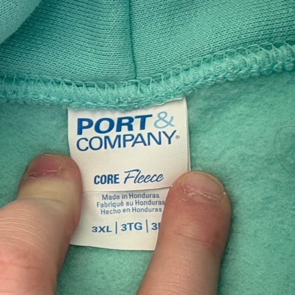 Port and Company Teal Hoodie - Picture 3 of 4